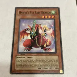 Yu-Gi-Oh! Konami Harpie's Pet Baby Dragon SDB-EN017 Effect 1st Edition ATK/1200… - Image 1