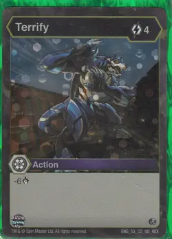 1 x Bakugan Battle Brawlers Terrify Action Card - ENG 53 CO BB HEX New - Image 1