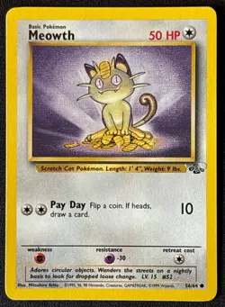 Unlimited Meowth - Jungle - #56/64 - Vintage Pokemon Card 1999 WOTC - Image 1
