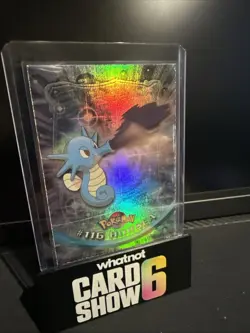 Rainbow Foil Topps Pokemon 116 Horsea Blue Label NM - Image 1
