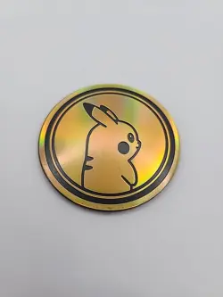Unplayed Pokemon Pikachu Rainbow Holo Gold Coin - 2022 Pokemon GO TCG Jumbo - Image 1