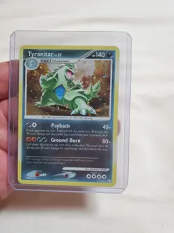 Pokemon Tyranitar 17/123 Mysterious Treasures Reverse Holo LP WOTC Era - Image 1
