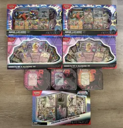 POKEMON TCG Prismatic Evolutions Mega Lucario Premium Figure Collection Lot - Image 1