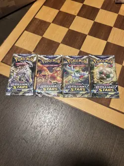 Pokemon Brilliant Stars Booster Packs Complete Art Set (4 Packs) FACTORY SEALED - Image 1