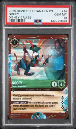 2025 DISNEY LORCANA EN P3-PROMO DISNEY CRUISE GOOFY - EXPERT SHIPWRIGHT PSA 10 - Image 1