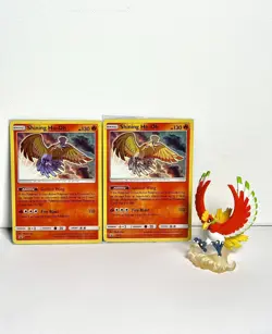 2 SEALED Shining Ho-Oh SM70 Shining Legends Promo Holo Pokemon Cards + Figurine - Image 1