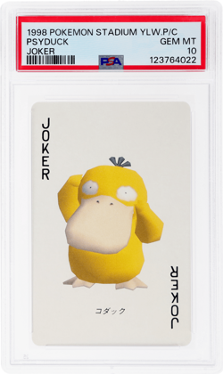 1998 Pokemon Stadium Yellow Version Playing Cards Japanese Psyduck Joker PSA 10 - Image 1