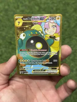 Pokemon TCG Iono's Bellibolt ex 188/159 Journey Together Gold Hyper Rare Card NM - Image 1