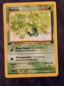 Pokemon Card Team Rocket 1st Edition Regular Finish Oddish 63/82 . - Image 1