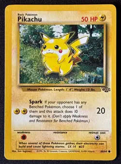 Unlimited Pikachu - Jungle - #60/64 - Vintage Pokemon Card 1999 WOTC - Image 1