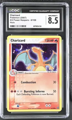 CGC 8.5 Charizard 2007 EX Power Keepers 6/108 Holo Pokemon Card - Image 1