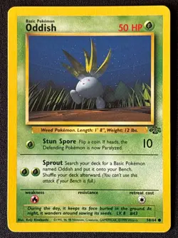 Unlimited Oddish - Jungle - #58/64 - Vintage Pokemon Card 1999 WOTC - Image 1