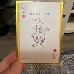 3 of Diamonds Togetic 176 Pokemon Poker Playing Card 1999 Japan Lugia Silver - Image 1