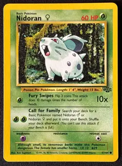 Unlimited Nidoran - Jungle - #57/64 - Vintage Pokemon Card 1999 WOTC - Image 1