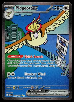 Pokemon Card - Pidgeot ex Obsidian Flames 225/197 Holo Special Illustration Rare - Image 1