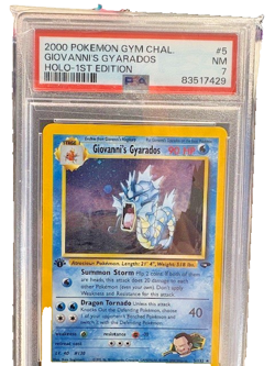 2000 POKEMON GYM CHALLENGE HOLO-1ST ED #5 GIOVANNI'S GYARADOS PSA 7 - Image 1