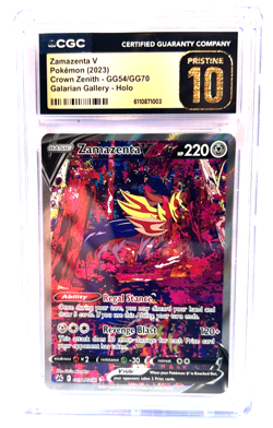 2023 POKEMON " PRISTINE " GRADE 10 ! ZAMAZENTA V # GG54/GG70 AWESOME ! - Image 1