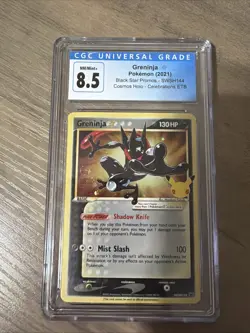 CGC 8.5 NM-MINT+ Greninja Gold Star SWSH144 Celebrations ETB Pokemon - Image 1