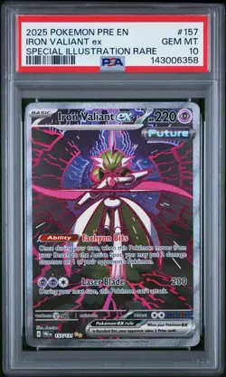 2025 POKEMON PRE EN-PRISMATIC EVOLUTIONS #157 IRON VALIANT EX ENGLISH PSA 10 - Image 1