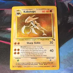 Pokemon Kabutops 9/62 Fossil Holo Rare Vintage 1999 Fossil - Image 1