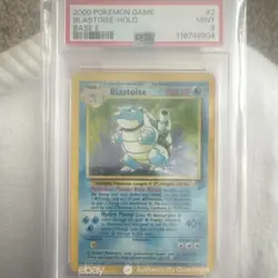 Pokemon Blastoise Holo Base Set 2 2/130 PSA 9 2000 Wizards of the Coast - Image 1