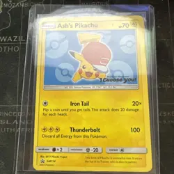 Pokemon TCG Ash’s Pikachu SM114 Sun & Moon Black Star Promo - Image 3