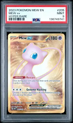 2023 POKEMON MEW EN-151 HYPER RARE #205 MEW EX PSA 9 - Image 1