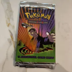 Pokemon gym challenge Unlimited sealed booster pack Giovanni art vintage. 2.1g - Image 1