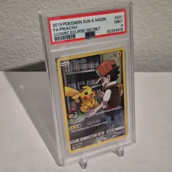 Pokemon 2019 Sm-Cosmic Eclipse Pikachu Secret Rare 241/236 Holo PSA 9 TCG - Image 1