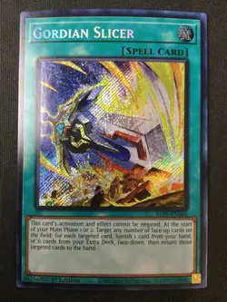 Yu-Gi-Oh TCG #ALIN-EN066 Gordian Slicer 1st Edition Secret Rare NM - Image 1