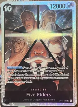 One Piece TCG OP13-082 Five Elders SR x4 Playset Card Game CCG English - Black - Image 2