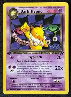 1st Edition Dark Hypno - Team Rocket - #26/82 - Vintage Pokemon Card 1999 WOTC - Image 1