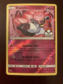Diancie 94/147 Reverse Holo Pokemon League Promo TCG Card - Image 1