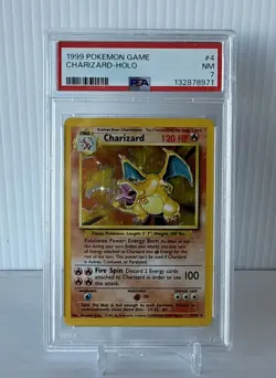 1999 Pokemon Game Charizard Holo #4 Base Set PSA 7 Nm 132878971 - Image 1