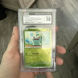 Bulbasaur 001/165 Sv: Scarlet & Violet 151 Reverse Holo Pokemon CGC 10 - Image 1