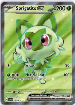 Pokemon TCG Sprigatito EX 251/217 Full Art Ultra Rare Holo Ascended Heroes - Image 1