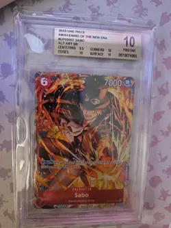 One Piece #OP05-007 Sabo Super Rare SR (Illustration Box Vol.5) Beckett 10 - Image 1