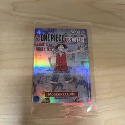 One Piece Bandai Namco Monkey.D.Luffy US Voyage Promo Holo Character Card 5000 - Image 1