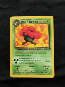 Pokemon TCG Dark Vileplume Non-Holo Card 1999 Vintage, #30/82 - Image 1