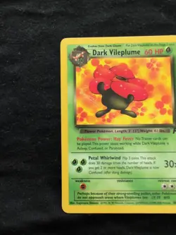 Pokemon TCG Dark Vileplume Non-Holo Card 1999 Vintage, #30/82 - Image 3