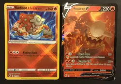 2 X Pokemon Cards Heatran V Radiant Astral Radiance 027/169 025/189 RARE HOLO NM - Image 1
