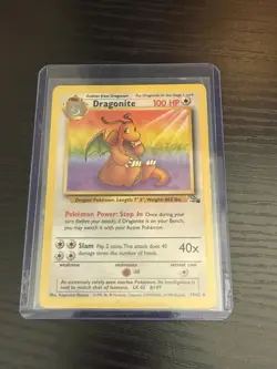 Pokemon Dragonite 19/62 Fossil Rare 100 HP Regular Unlimited TCG Card English - Image 1