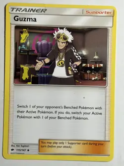 Guzma SM - Burning Shadows 115/147 MP-LP Pokemon Card - Image 1