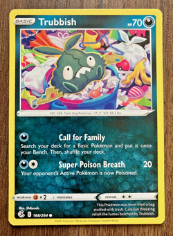 Trubbish 168/264 - 2021 Pokemon Fusion Strike Common Card - CLEAN NM - Image 1