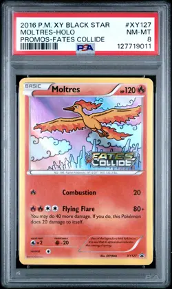 2016 Pokemon Xy Black Star Promo Moltres #XY127 Fates Collide PSA 8 New Cert - Image 1