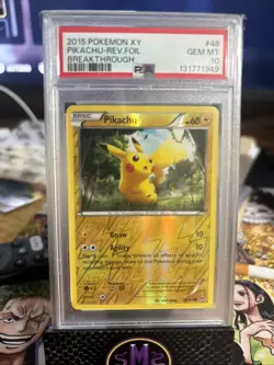 2015 Pokemon XY Pikachu Reverse Foil Breakthrough Psa10 Low Pop 17 - Image 1
