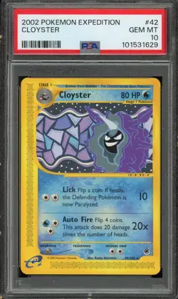 2002 Pokemon Expedition Cloyster 42/165 PSA 10 Gem Mint - Image 1