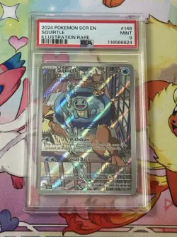 2024 POKEMON SCR EN-STELLAR CROWN ILLUSTRATION RARE #148 SQUIRTLE PSA 9 MINT - Image 1