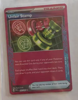 Pokemon TCG Unfair Stamp Scarlet & Violet-Twilight Masquerade 165/167 Holo... - Image 1