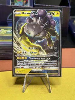 Pokemon Raikou GX SM121 SM Black Star Promo Full Art Holo Pokemon TCG HP/DMG - Image 1